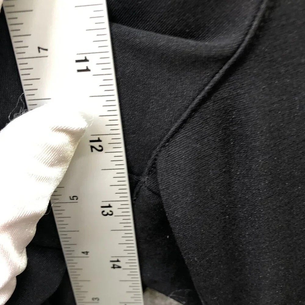 Bar lll High Rise Wide Leg Trouser Pants Womens L Ponte Knit Black Creased‎